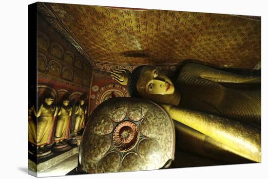 Sri Lanka, Dambulla, Dambulla Cave Temple, Face of Sleeping Buddha-Anthony Asael-Stretched Canvas