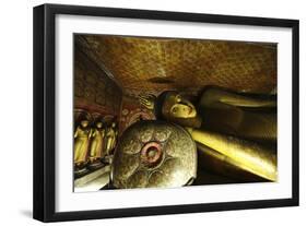 Sri Lanka, Dambulla, Dambulla Cave Temple, Face of Sleeping Buddha-Anthony Asael-Framed Photographic Print