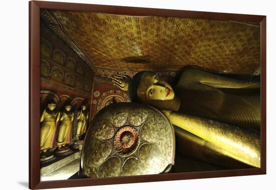 Sri Lanka, Dambulla, Dambulla Cave Temple, Face of Sleeping Buddha-Anthony Asael-Framed Photographic Print