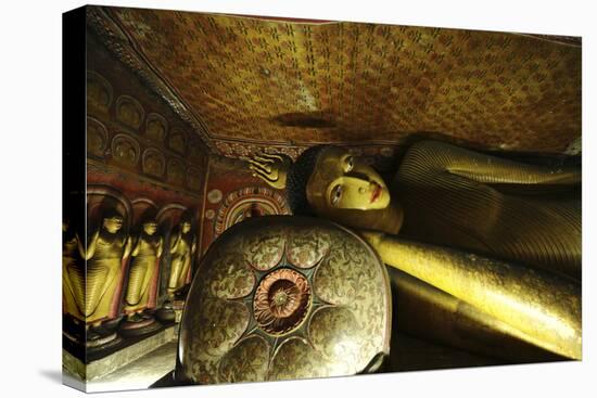 Sri Lanka, Dambulla, Dambulla Cave Temple, Face of Sleeping Buddha-Anthony Asael-Stretched Canvas