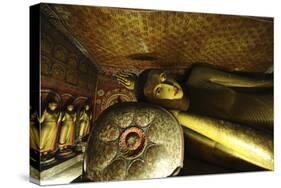 Sri Lanka, Dambulla, Dambulla Cave Temple, Face of Sleeping Buddha-Anthony Asael-Stretched Canvas