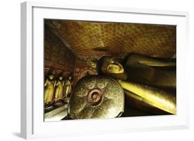 Sri Lanka, Dambulla, Dambulla Cave Temple, Face of Sleeping Buddha-Anthony Asael-Framed Photographic Print