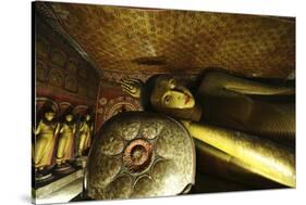 Sri Lanka, Dambulla, Dambulla Cave Temple, Face of Sleeping Buddha-Anthony Asael-Stretched Canvas