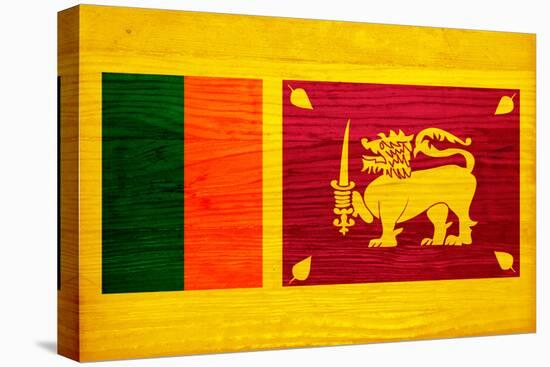 Sri Lanka Flag Design with Wood Patterning - Flags of the World Series-Philippe Hugonnard-Stretched Canvas