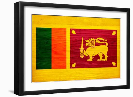 Sri Lanka Flag Design with Wood Patterning - Flags of the World Series-Philippe Hugonnard-Framed Art Print