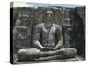 Sri Lanka, North Central Province, Polonnaruwa, Gal Vihare, Statue of Buddha in Meditation Made-null-Stretched Canvas