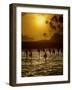 Sri Lankan Fishermen Sit Perched on Stilts Fixed into the Ocean Floor-null-Framed Photographic Print