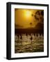 Sri Lankan Fishermen Sit Perched on Stilts Fixed into the Ocean Floor-null-Framed Photographic Print