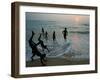 Sri Lankan Tsunami Survivors Play at Akurala Beach Close to their Temporary Shelters-null-Framed Premium Photographic Print