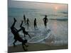 Sri Lankan Tsunami Survivors Play at Akurala Beach Close to their Temporary Shelters-null-Mounted Photographic Print