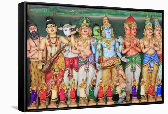Sri Maha Mariamman Hindu Temple, Chinatown, Kuala Lumpur, Malaysia, Southeast Asia, Asia-Richard Cummins-Framed Stretched Canvas