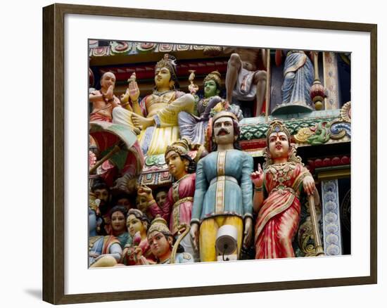 Sri Mariamman Hindu Temple Exterior Detail, Singapore, Southeast Asia, Asia-Nick Servian-Framed Photographic Print