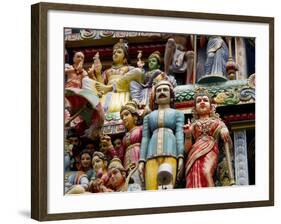 Sri Mariamman Hindu Temple Exterior Detail, Singapore, Southeast Asia, Asia-Nick Servian-Framed Photographic Print