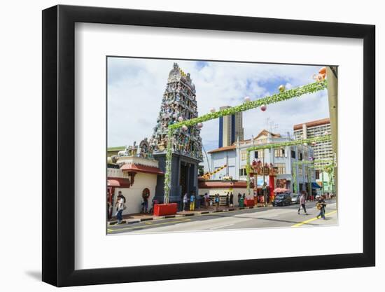 Sri Mariamman Temple and Masjid Jamae (Chulia) Mosque in South Bridge Road, Chinatown, Singapore-Fraser Hall-Framed Photographic Print