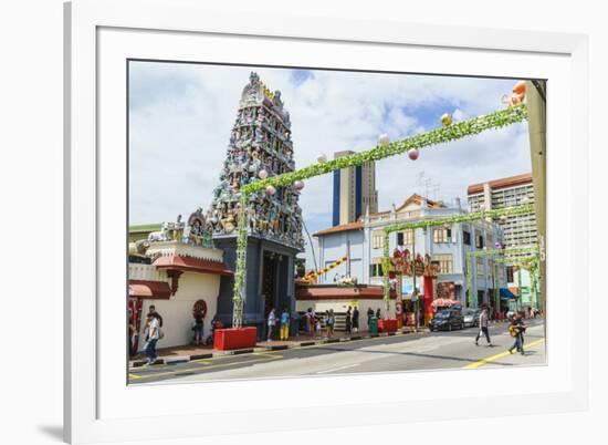 Sri Mariamman Temple and Masjid Jamae (Chulia) Mosque in South Bridge Road, Chinatown, Singapore-Fraser Hall-Framed Photographic Print