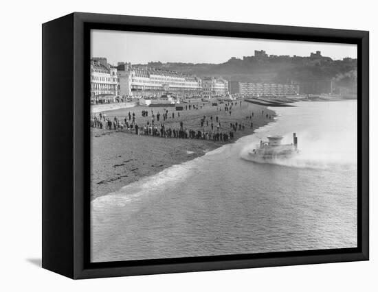 SRNI Hovercraft Arriving at Dover after the First Channel Crossing-null-Framed Stretched Canvas