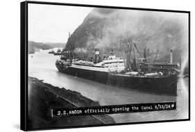 SS Ancon at the Opening of the Panama Canal-null-Framed Stretched Canvas