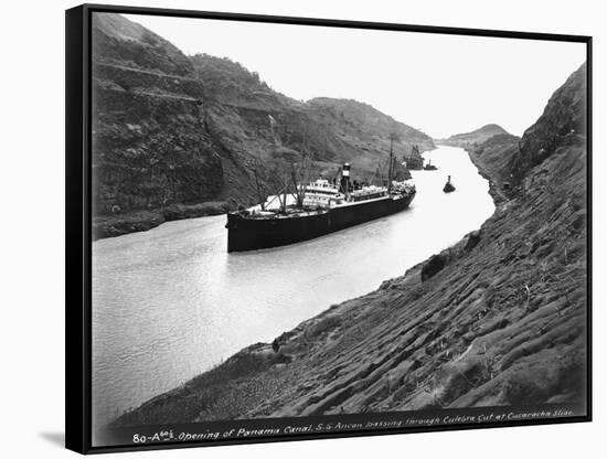 SS Ancon Passing Through Culebra Cut-null-Framed Stretched Canvas