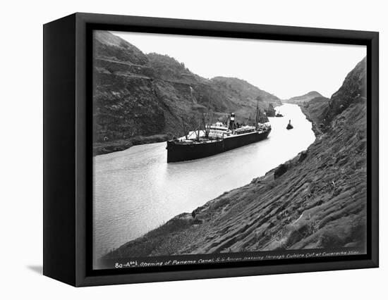 SS Ancon Passing Through Culebra Cut-null-Framed Stretched Canvas