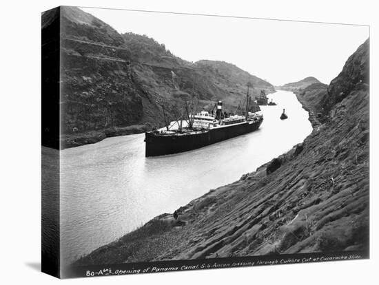 SS Ancon Passing Through Culebra Cut-null-Stretched Canvas