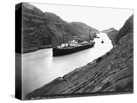 SS Ancon Passing Through Culebra Cut-null-Stretched Canvas