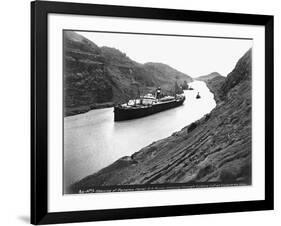 SS Ancon Passing Through Culebra Cut-null-Framed Photographic Print
