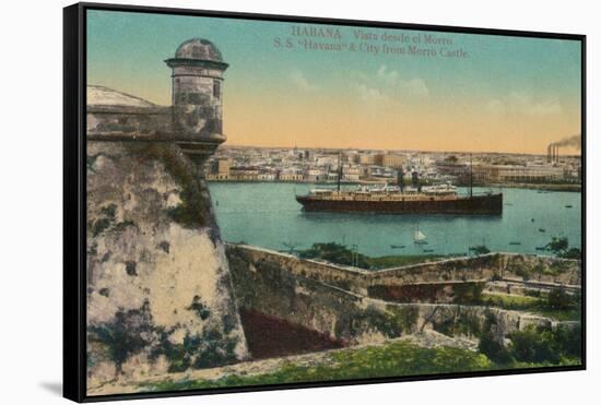 Ss Havana and City from Morro Castle, Havana, Cuba, C1910-null-Framed Stretched Canvas