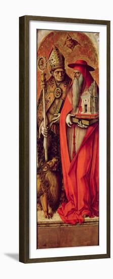 SS. Jerome and Augustine, Side Panel from the Madonna Della Candeletta Triptych-Carlo Crivelli-Framed Premium Giclee Print