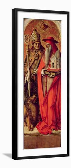 SS. Jerome and Augustine, Side Panel from the Madonna Della Candeletta Triptych-Carlo Crivelli-Framed Giclee Print