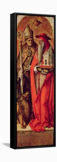 SS. Jerome and Augustine, Side Panel from the Madonna Della Candeletta Triptych-Carlo Crivelli-Framed Stretched Canvas