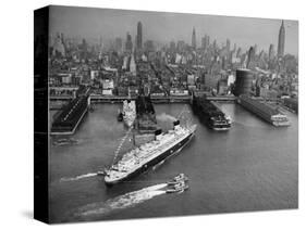 SS Liberte (Formerly Europa) Berths in New York, 1950-null-Stretched Canvas