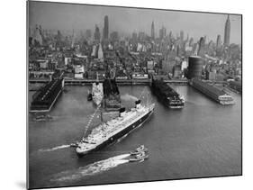 SS Liberte (Formerly Europa) Berths in New York, 1950-null-Mounted Photographic Print