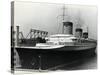SS Normandie Docked in New York Harbor-null-Stretched Canvas