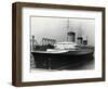 SS Normandie Docked in New York Harbor-null-Framed Photographic Print