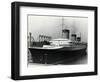 SS Normandie Docked in New York Harbor-null-Framed Photographic Print