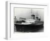 SS Normandie Docked in New York Harbor-null-Framed Photographic Print