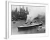 SS Normandie in New York Harbor-null-Framed Photographic Print