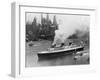 SS Normandie in New York Harbor-null-Framed Photographic Print