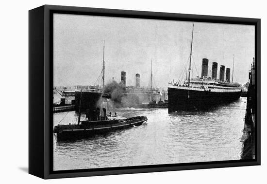 SS 'Olympic' Leaving Southampton, 1913-null-Framed Stretched Canvas