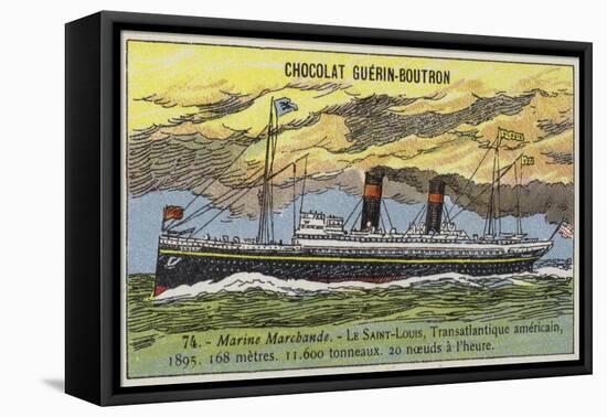 SS St Louis, American Transatlantic Liner, 1895-null-Framed Stretched Canvas