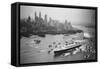 SS United States Arrives in Manhattan-null-Framed Stretched Canvas