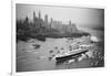 SS United States Arrives in Manhattan-null-Framed Photographic Print