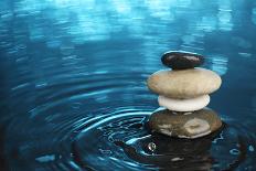 Balanced Stones in Water-SSilver-Photographic Print