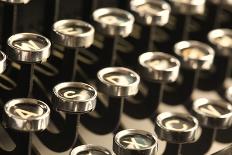 Vintage Typewriter Keys-SSilver-Framed Photographic Print