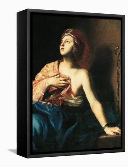 St. Agatha in Prison-Massimo Stanzione-Framed Stretched Canvas
