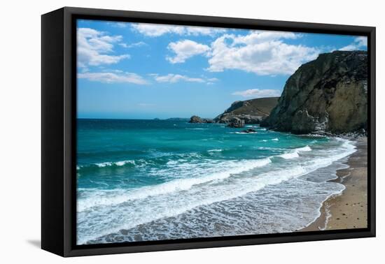 St Agnes Bay on the North Cornish Coast, England,Uk-Amd Images-Framed Stretched Canvas