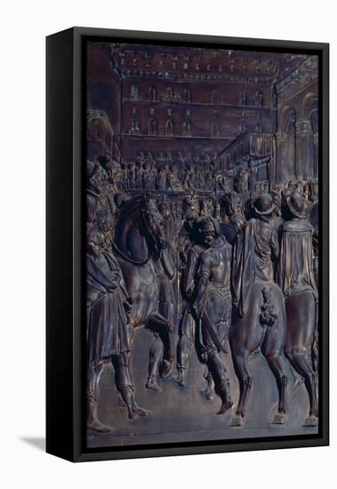 St. Agostino Preaching to the Florentines, Relief from the Salviati Chapel-Giambologna-Framed Stretched Canvas