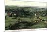 St. Albans, Vermont, View of Town, Lake, and Adirondack Mountains-Lantern Press-Mounted Premium Giclee Print