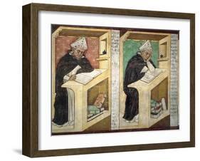 St Albert Great, Detail from Cycle of Forty Illustrious Members of Dominican Order, 1352-Tommaso Da Modena Tommaso Da Modena-Framed Giclee Print