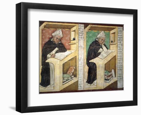 St Albert Great, Detail from Cycle of Forty Illustrious Members of Dominican Order, 1352-Tommaso Da Modena Tommaso Da Modena-Framed Giclee Print
